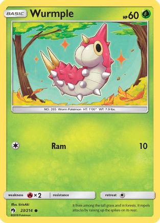 Wurmple (23) 23/214 - SM Lost Thunder Reverse Holofoil