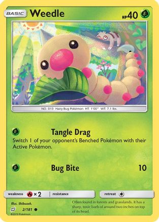 Weedle (2) 2/181 - SM Team Up Reverse Holofoil