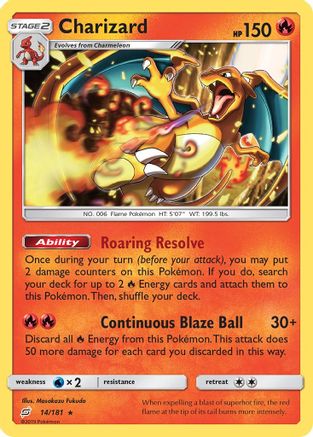 Charizard 14/181 - SM Team Up Reverse Holofoil