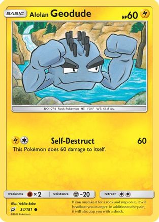 Alolan Geodude (34) 34/181 - SM Team Up Reverse Holofoil