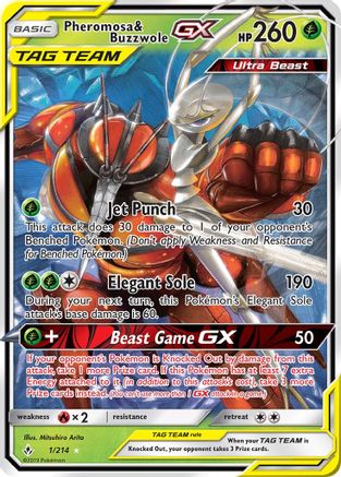 Pheromosa & Buzzwole GX 1/214 - SM Unbroken Bonds Holofoil