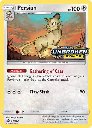 Persian - SM182 (Prerelease) SM182/248 - SM Promos Holofoil