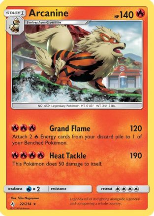 Arcanine 22/214 - SM Unbroken Bonds Reverse Holofoil