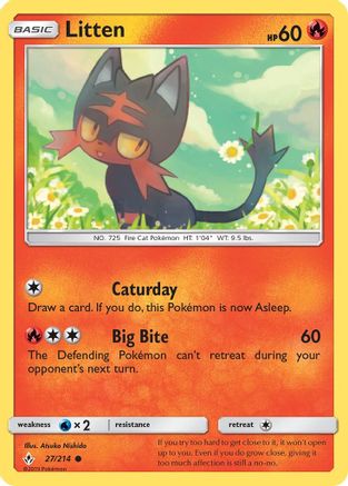 Litten (27) 27/214 - SM Unbroken Bonds Reverse Holofoil