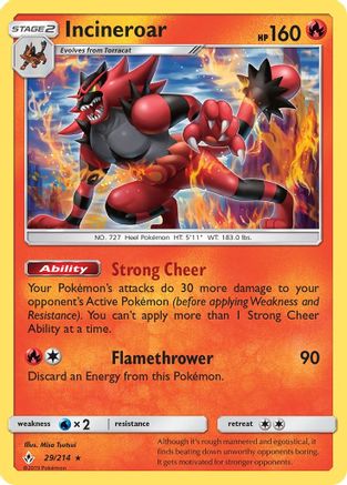 Incineroar 29/214 - SM Unbroken Bonds Reverse Holofoil