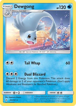 Dewgong 45/214 - SM Unbroken Bonds Reverse Holofoil