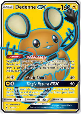 Dedenne GX (Full Art) 195/214 - SM Unbroken Bonds Holofoil