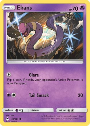 Ekans 62/214 - SM Unbroken Bonds Reverse Holofoil