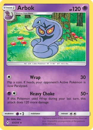 Arbok 63/214 - SM Unbroken Bonds Reverse Holofoil
