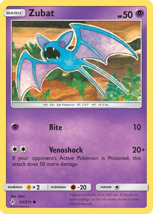 Zubat 64/214 - SM Unbroken Bonds Reverse Holofoil