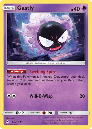 Gastly (67) 67/214 - SM Unbroken Bonds