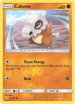 Cubone 90/214 - SM Unbroken Bonds Reverse Holofoil