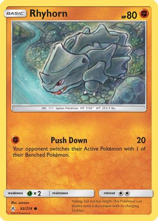 Rhyhorn (92) 92/214 - SM Unbroken Bonds