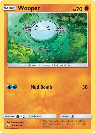 Wooper 96/214 - SM Unbroken Bonds Reverse Holofoil