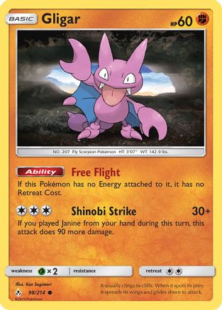 Gligar 98/214 - SM Unbroken Bonds Reverse Holofoil