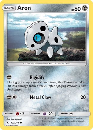 Aron 123/214 - SM Unbroken Bonds Reverse Holofoil