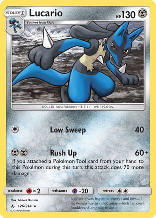 Lucario 126/214 - SM Unbroken Bonds Reverse Holofoil