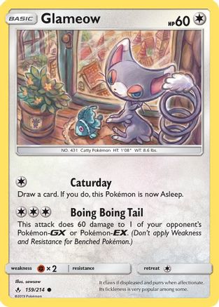 Glameow 159/214 - SM Unbroken Bonds Reverse Holofoil