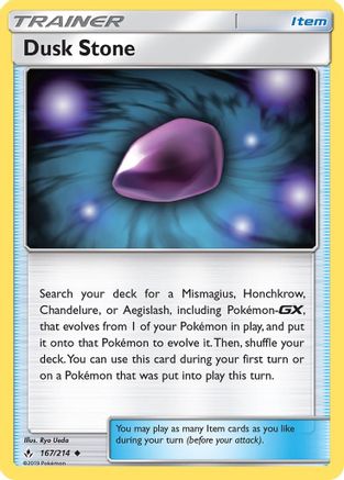 Dusk Stone 167/214 - SM Unbroken Bonds Reverse Holofoil