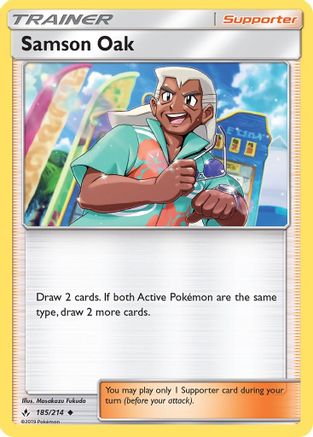 Samson Oak 185/214 - SM Unbroken Bonds Reverse Holofoil