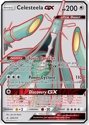 Celesteela GX (Full Art) 208/214 - SM Unbroken Bonds Holofoil