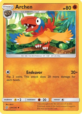 Archen 120/236 - SM Unified Minds Reverse Holofoil