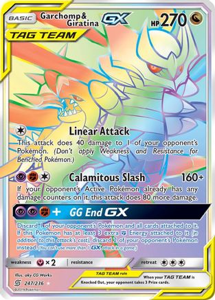 Garchomp & Giratina GX (Secret) 247/236 - SM Unified Minds Holofoil