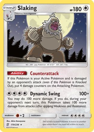 Slaking 170/236 - SM Unified Minds Reverse Holofoil