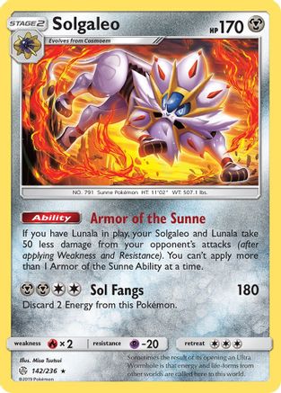 Solgaleo 142/236 - SM Cosmic Eclipse Reverse Holofoil