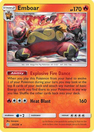 Emboar 33/236 - SM Cosmic Eclipse Reverse Holofoil
