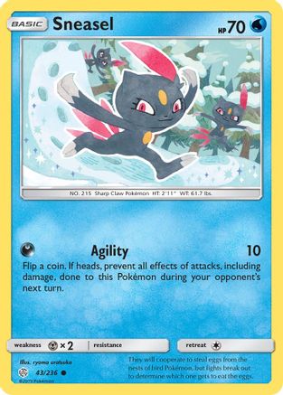 Sneasel 43/236 - SM Cosmic Eclipse Reverse Holofoil