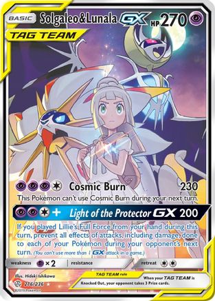 Solgaleo & Lunala GX (Full Art) 216/236 - SM Cosmic Eclipse Holofoil