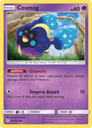 Cosmog - 100/236 100/236 - SM Cosmic Eclipse Reverse Holofoil