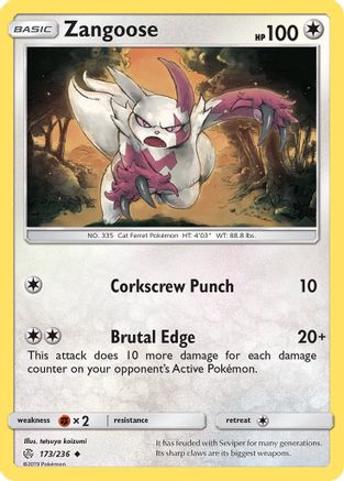 Zangoose 173/236 - SM Cosmic Eclipse Reverse Holofoil