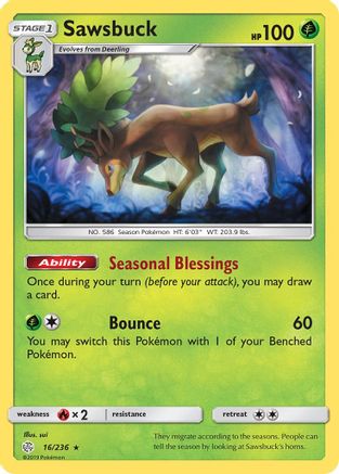 Sawsbuck 16/236 - SM Cosmic Eclipse Holofoil