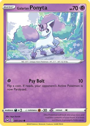Galarian Ponyta 81/202 - SWSH01 Sword & Shield Base Set