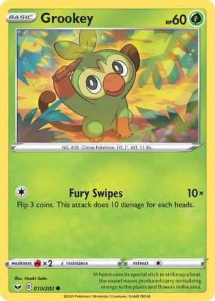Grookey (010) 10/202 - SWSH01 Sword & Shield Base Set