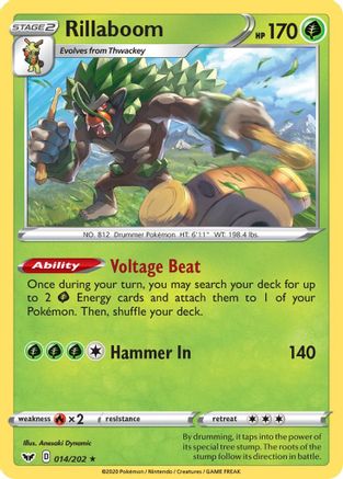 Rillaboom (014) 14/202 - SWSH01 Sword & Shield Base Set Holofoil
