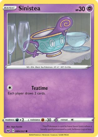 Sinistea 89/202 - SWSH01 Sword & Shield Base Set Reverse Holofoil