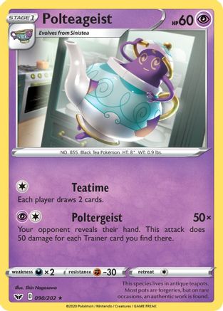 Polteageist 90/202 - SWSH01 Sword & Shield Base Set Reverse Holofoil