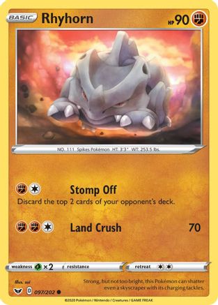 Rhyhorn (097) 97/202 - SWSH01 Sword & Shield Base Set