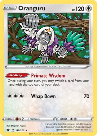 Oranguru 148/202 - SWSH01 Sword & Shield Base Set Holofoil