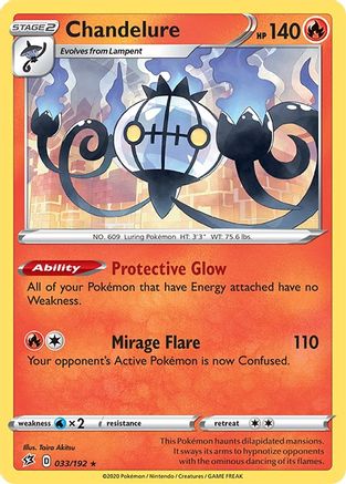 Chandelure 33/192 - SWSH02 Rebel Clash Reverse Holofoil