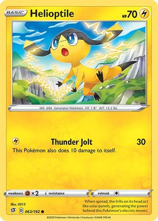 Helioptile 63/192 - SWSH02 Rebel Clash Reverse Holofoil