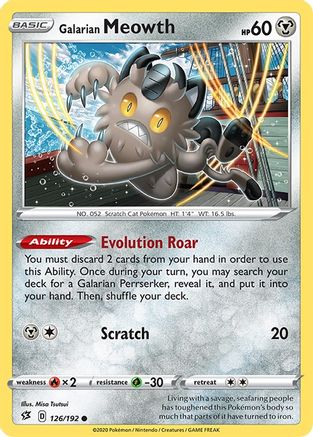 Galarian Meowth 126/192 - SWSH02 Rebel Clash