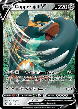 Copperajah V 136/192 - SWSH02 Rebel Clash Holofoil