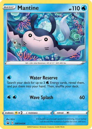 Mantine - SWSH026 SWSH026/307 - SWSH Sword & Shield Promo Cards Holofoil