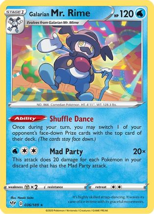 Galarian Mr. Rime 36/189 - SWSH03 Darkness Ablaze