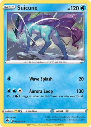 Suicune 37/189 - SWSH03 Darkness Ablaze Holofoil