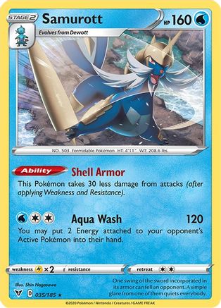 Samurott 35/185 - SWSH04 Vivid Voltage Reverse Holofoil